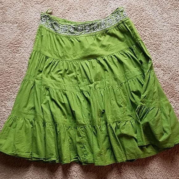 Derek heart green layered skirt with jeweled waist - Picture 5 of 6